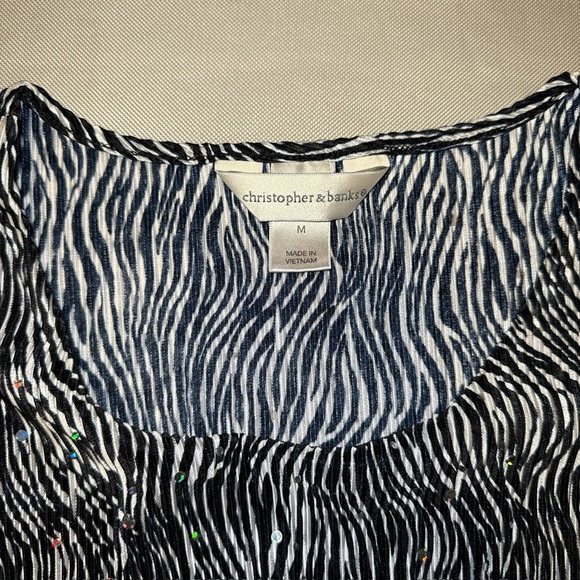 Christopher & Banks Animal Print Mob Wife Zebra Sequins Retro Y2K Sz Medium - Picture 6 of 7